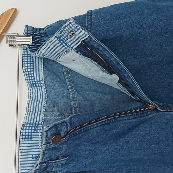 Vintage Lee High Rise Barrel Jeans Medium Wash Elastic Back Size 10P - Picture 5 of 6